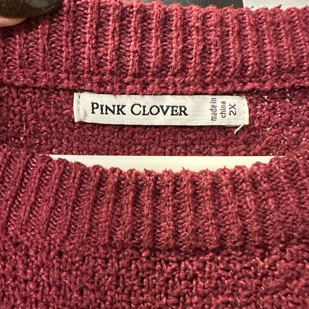 Pink Clover Women's Nickole Textured Sweater, Pink/Purple, Size 2X, Gently Used - Picture 5 of 6